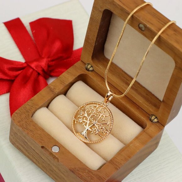 "Elegant Rose Gold Tree of Life Pendant Necklace for Women, XPPT1201 - Picture 11 of 13